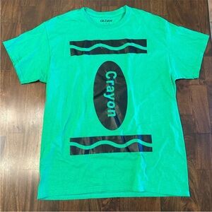 Gildan Bright Green Crayon T-Shirt size Large